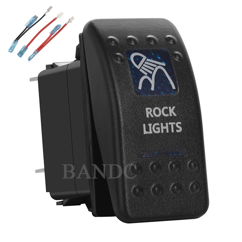 ROCK LIGHTS 5Pins On-Off SPST Blue Led Toggle Switch for ARB/Carling/NARVA 4x4 Style，12V 20A 24V 10A，Jumper Wires | Автомобили и