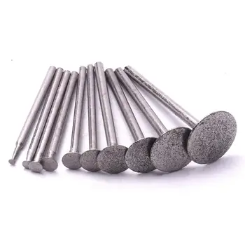 

10PCS 2-16mm Thin Slice Diamond Grinding Head Mounted Points With 2.35mm/3mm Shank Grinding Needle Dremel Rotary Carving Tools