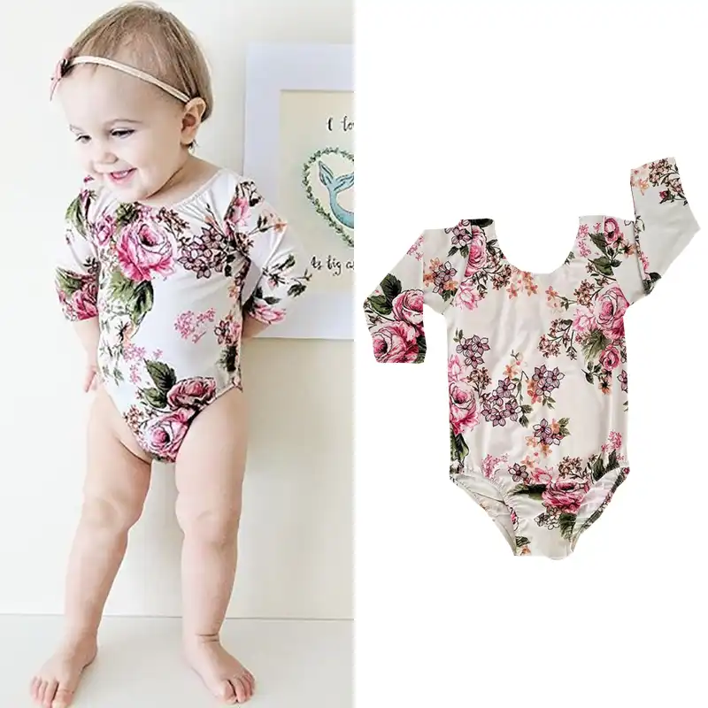floral long sleeve onesie baby