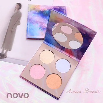 

NOVO Aurora Borealis 4 Color High Disc 3D Repair Brighten Highlighter Powder Cosmetics Makeup Shimmer Bronzers Illuminator TSLM2