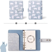 Never Polar Bear Spiral Notebooks and Journals Embossed Design Leather Cover Diary A6 Binder Planner Christmas Gift Stationery