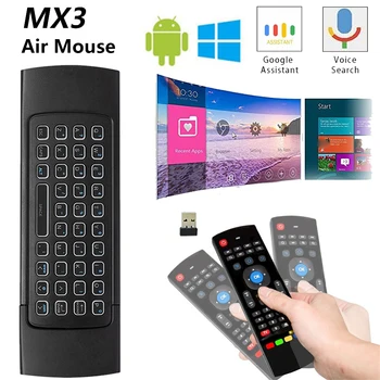 

MX3 Backlit Air Mouse Smart Voice Remote Contro Voice Backlit 2.4G RF Wireless Keyboard For X96 mini A95X H96 MAX Android TV Box