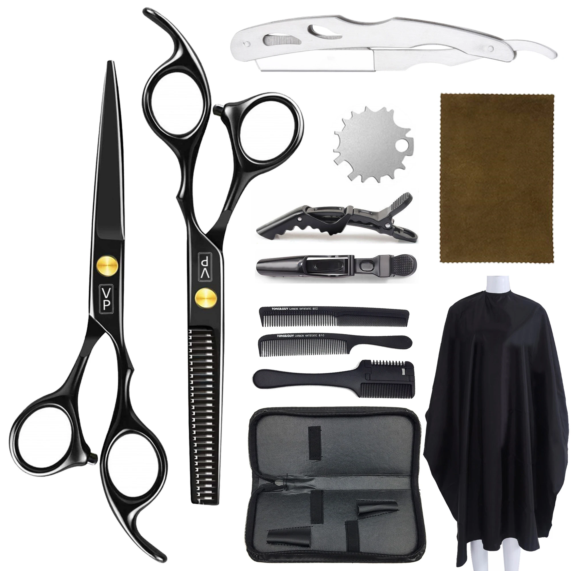 6.0" Hair Scissors Professional Hairdressing Scissors Set Barber Scissors Thinning Shears Hair