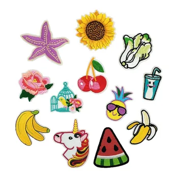 

Banana Lemon Cherry Peach Watermelon Fruit Embroidery Patches for Clothing Iron on Kids Clothes Appliques Badge Stripes Sticker