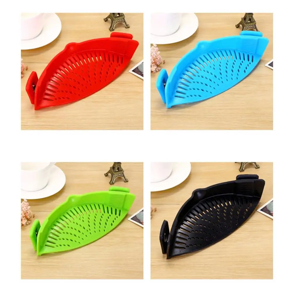 A2610 Kitchen Drainer Silicone Pot Side Vegetable Pouring Vegetable Drainer Household Filter Water Noodle Leakproof Drainer