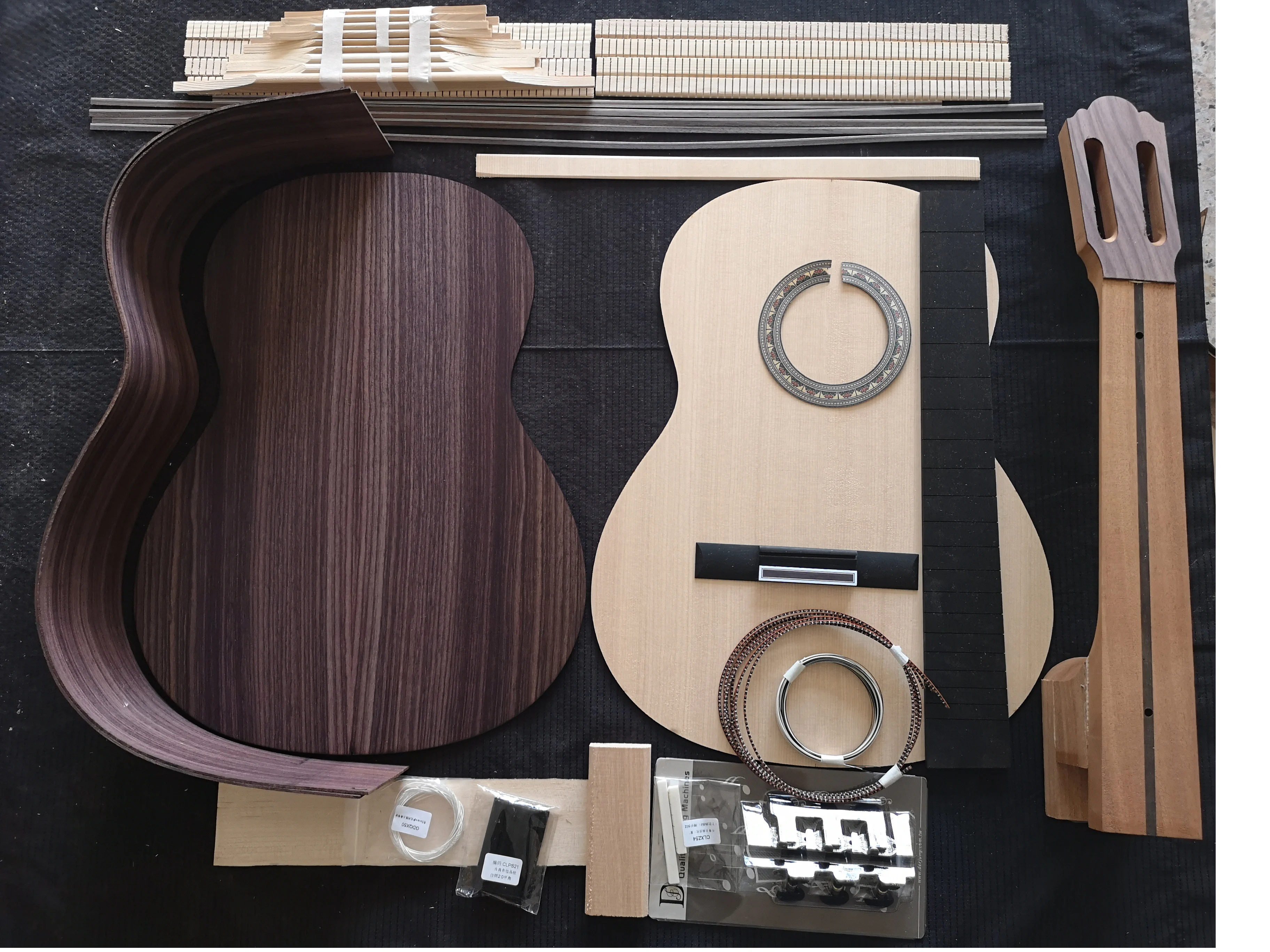 39 дюймов Классическая Гитара DIY Kit индийская палисандр задняя сторона +