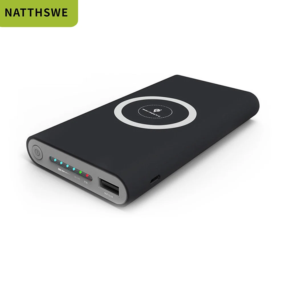 

NATTHSWE Qi Wireless Charging Power Bank 20000 mAh Large Capacity Portable Mobile External Battery for Smartphones