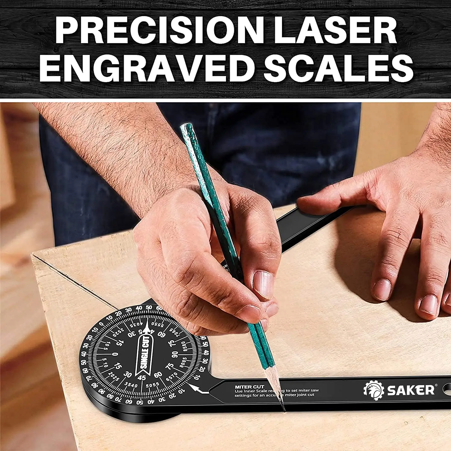 Saker Miter Saw Protractor|7-inch 