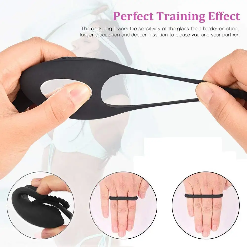 Günstig Penis Vibration Ring Cock Prostata Massage Verzögerung Ejakulation Klitoris Stimulator Anal Perlen Vibro Höschen Sex Spielzeug Für Paare