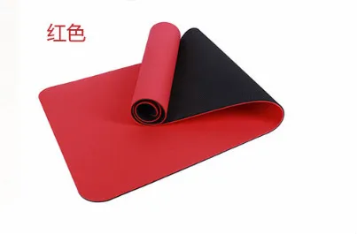 Red 6 мм TPE нескользящий Эластичный Коврик для йоги для начинающих экологический коврик для фитнеса пилатеса ламинированный многоцветный коврик для тренажерного зала - Цвет: Red
