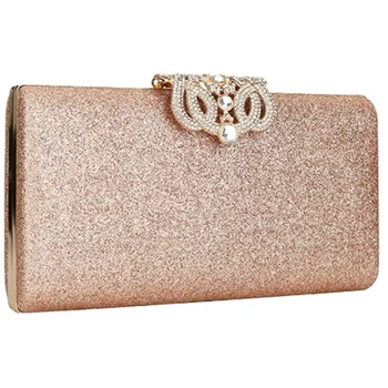 

Women Glitter Clutch Bag Evening Party Chain Shoulder Bag Shimmer Wedding Prom Handbag Purse