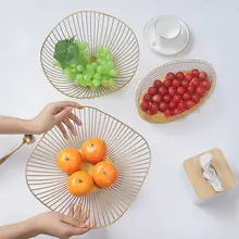 Популярная металлическая корзина для хранения фруктов и овощей в скандинавском стиле, украшенная дисплей миска для кухни, обеденного стола, 8 размеров