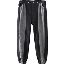 Весенние модные джинсы с высокой талией, женские штаны-шаровары, свободные женские повседневные джинсовые брюки с завязками на лодыжке для женщин z9612