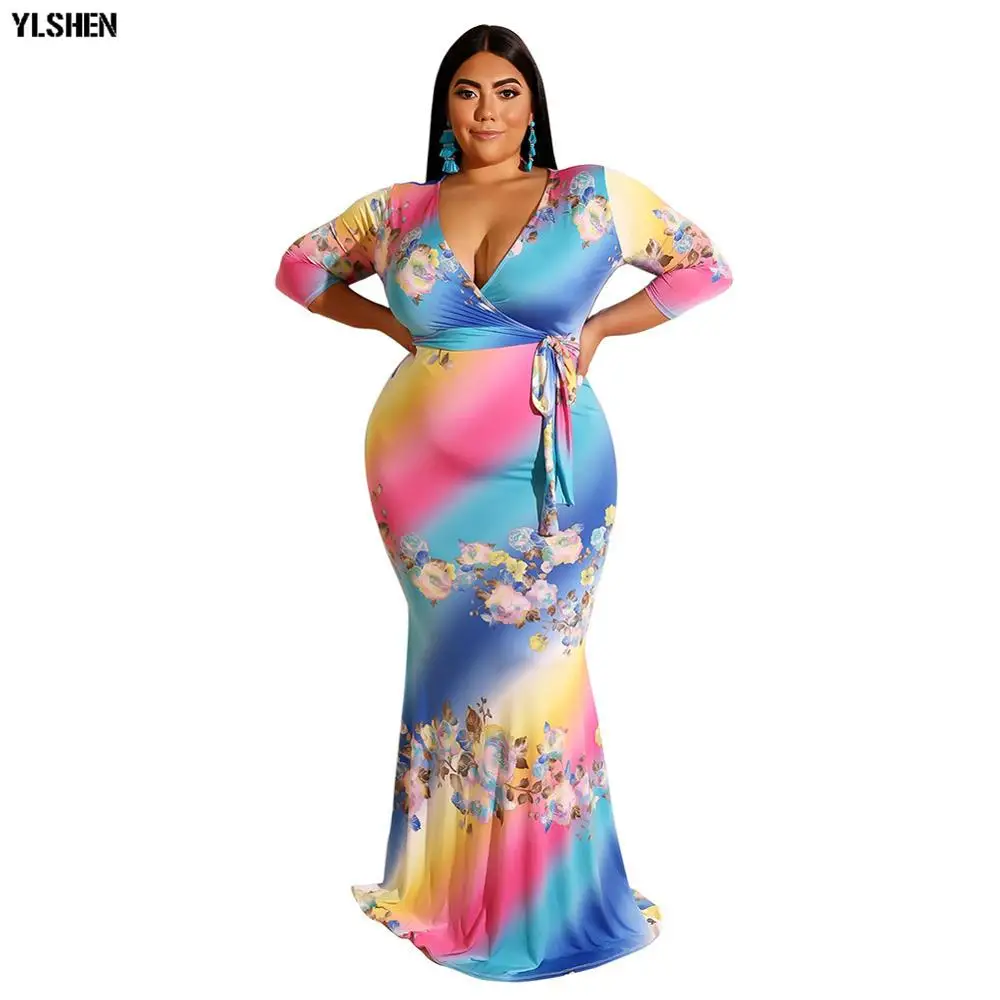 

5XL Print African Dresses for Women Ankara Autumn African Styles Long Dress Robe Africaine Femme 2019 Plus Size Ladies Outfit