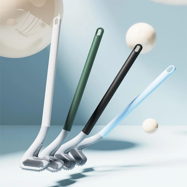 Juego de escobillas de inodoro de silicona de Golf, cepillo de limpieza de  inodoro de mango largo, negro, accesorios de baño higiénicos modernos -  AliExpress