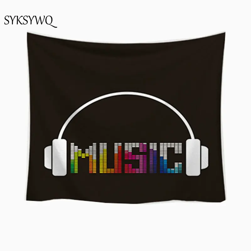 music tapestry headphone guitar printing wall carpet new arrival blanket home decor | Дом и сад