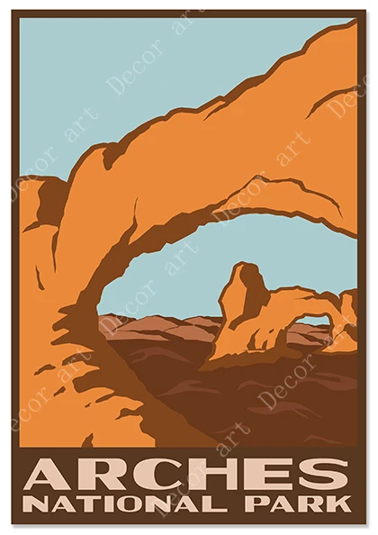 Постеры из крафт бумаги с изображением арков Америки национального парка