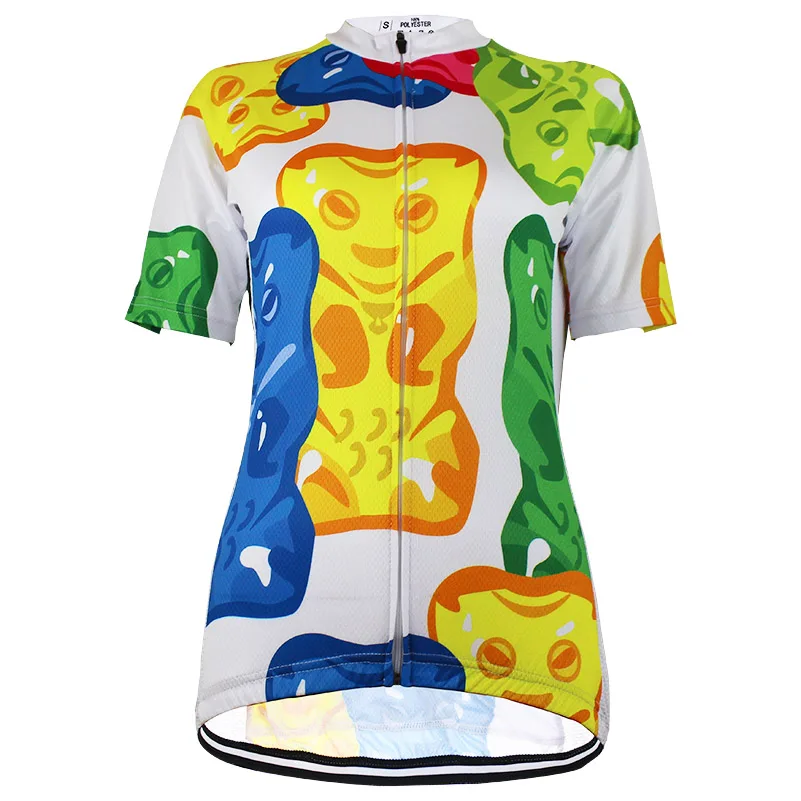 HIRBGOD 2020 New Funny Colorful Cycling Jersey Women Breathable Short Sleeve Bike Shirt Cartoon Anime Bear Bicycle Clothes NR308 | Спорт и