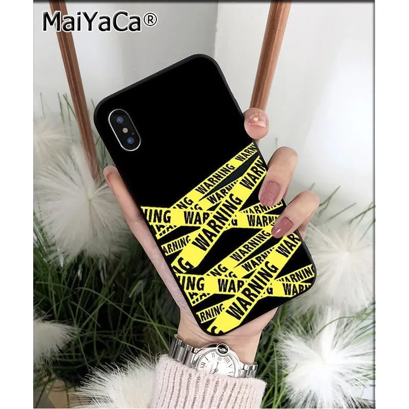 MaiYaCa желтый предупреждающий ТПУ силиконовый чехол для телефона, чехол для Apple iphone 11 pro 8 7 66S Plus X XS MAX 5S SE XR - Цвет: A10