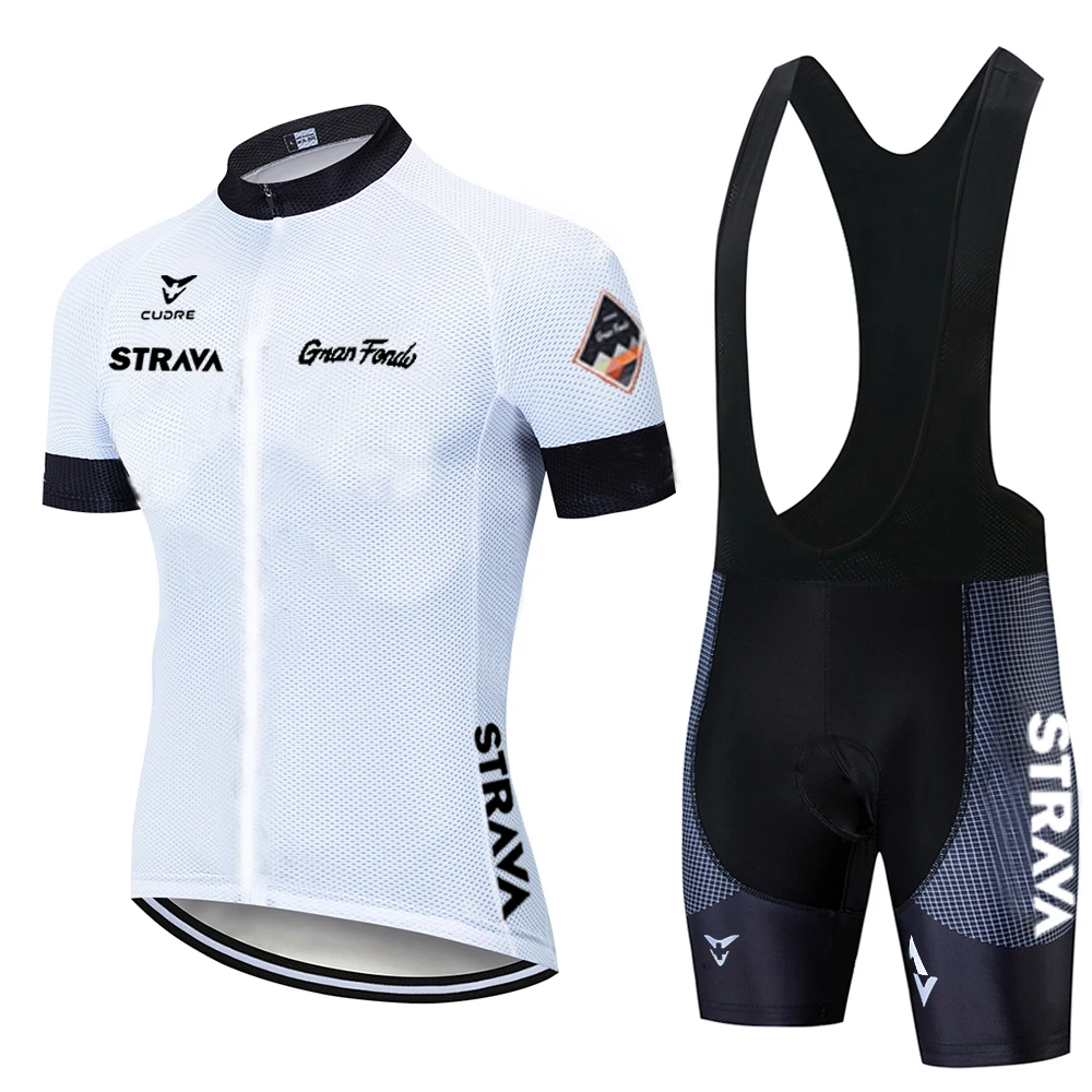 

STRAVA 2020 Pro Team Bicycle Short Sleeve Cycling Jersey suit Maillot Ciclismo Men Summer breathable Cycling Clothing Quick dry