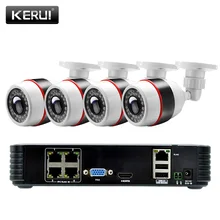 KERUI 4CH POE NVR 1080P 2MP Full HD WiFi IP Camera NVR Video Recorder Kits Home Security ONVIF Surveillance CCTV Camera System