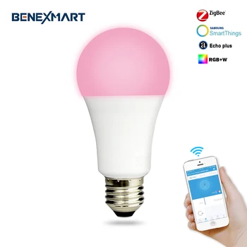 

Benexmart Zigbee 3.0 Bulb 8W Dimmable E27 RGBW Led Bulb Light Control by hue Smartthings Echo Plus
