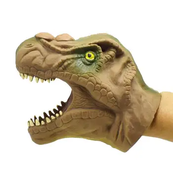 

Children Funny Prank Toy Eco-friendly TPR Dinosaur Hand Puppet Tyrannosaurus Head Figure Toys Gloves Children Story Tool Gift