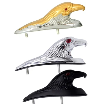 

1 Pcs Universal Motorcycle Eagle Head Fender Ornament with Red Lighted Eye Front Mudguard Bonnet Decoration Moto Accessories