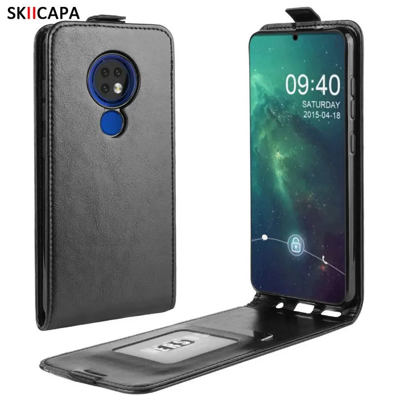 Вертикальный флип кожаный чехол для Nokia 7,2 6,2 4,2 3,2 2,2 7,1 6,1 5,1 3,1 2,1 чехол для телефона чехол с флипом открывающимся сверху вниз чехол для Nokia 6 7 8