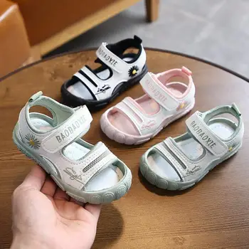 

Summer Leather Sandals for Girls Boys Children Flat Beach Shoes Kids Sports Soft Non-slip Casual Toddler Sandal 1-8 years