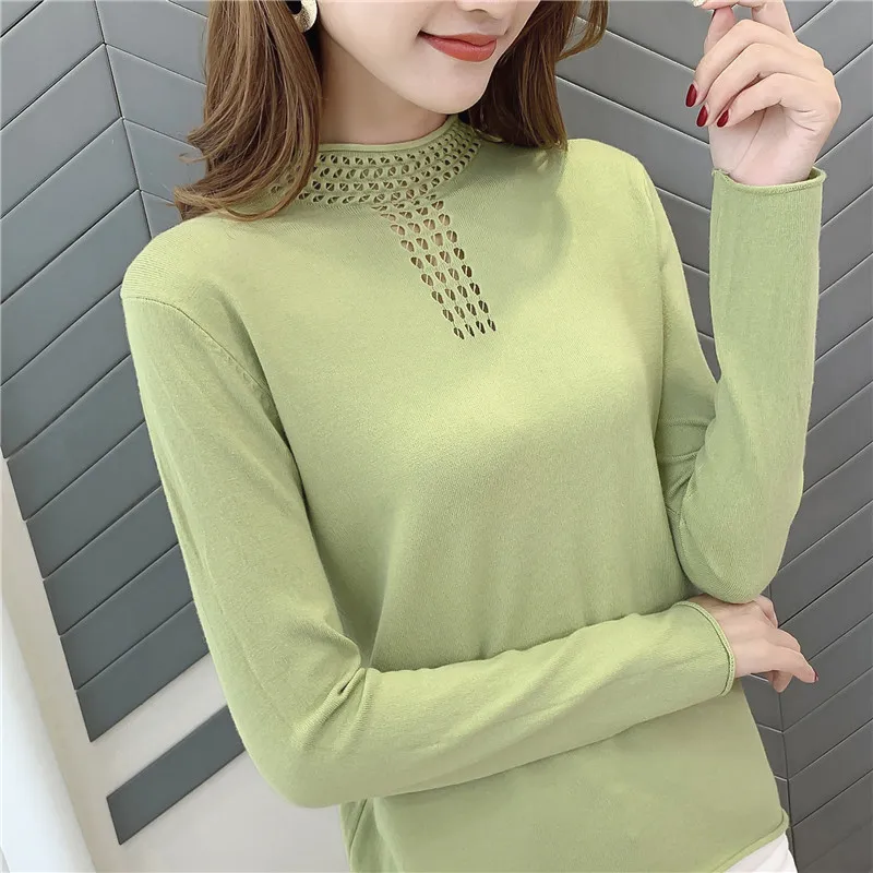 Sweater Women Sweater Cardigan Feminino 9304 New Style Collar Hole Half High Bottoming Shirt 30 -- 1st Floor, 4 Rows, 5 Shelves