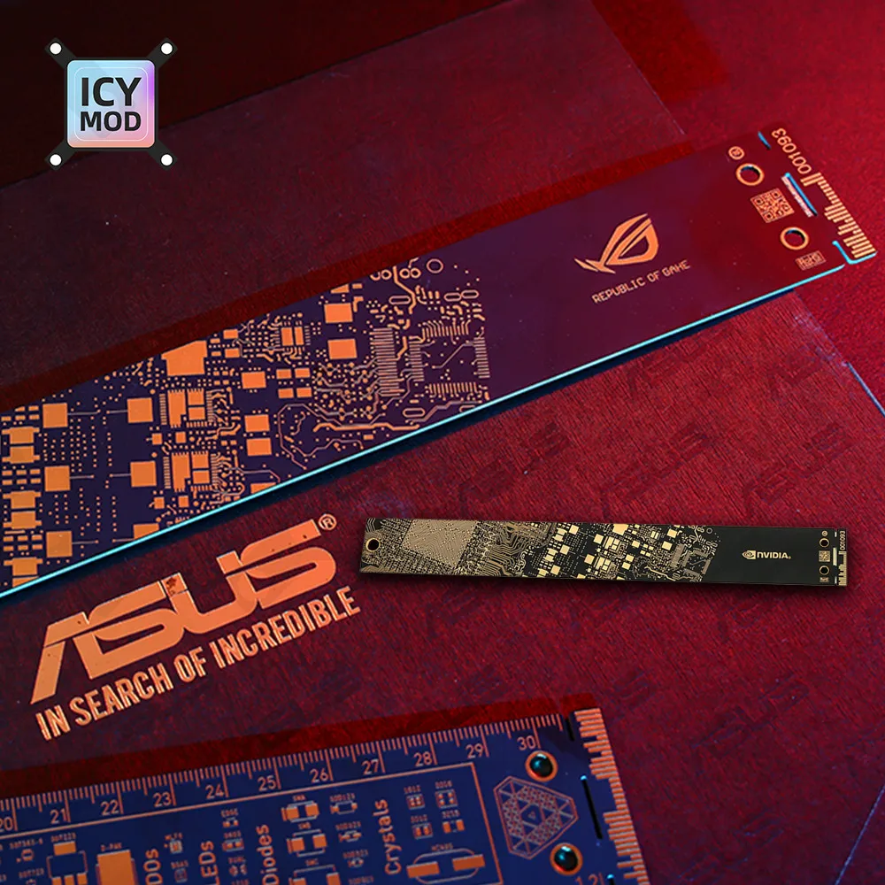 Ferramenta de Medição República dos Jogadores Nvidia Crença Régua Tubo 30cm Dourado Paiting fé Decoração Figura Personalizado Mod pc Refrigeração - Rog - Imagem 2