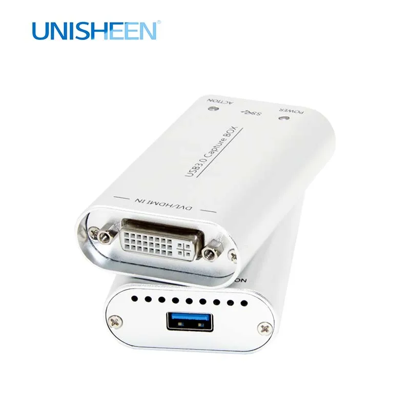 Unisheen UC3200D 60FPS эндоскоп DVI HDMI к USB3.0 видеозахват FPGA Dongle потоковая передача 1080P