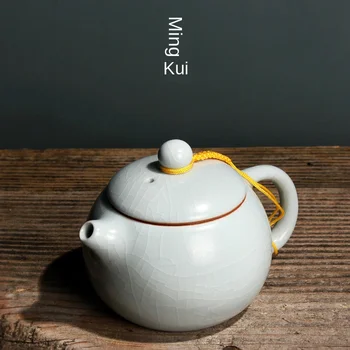 

Ru Xi Shi Pot Azure Tea Pot Ceramic Large Size Single Teapot Tea Pot with Infuser Tea Pot Porcelain Teapot Chrysanthemum Tea