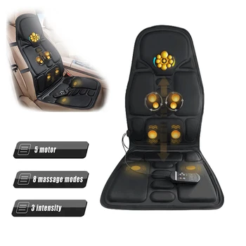 

Electric Portable Heating Vibrating Back Massager Chair In Cussion Car Home Office Lumbar Neck Mattress Pain Relief Seat Pad