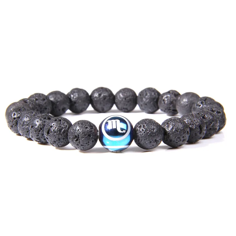 

Women Men Zodiac lava stone beads bracelet Cancer Virgo Libra Leo 12 constellation bracelet jewelry for women men friendship
