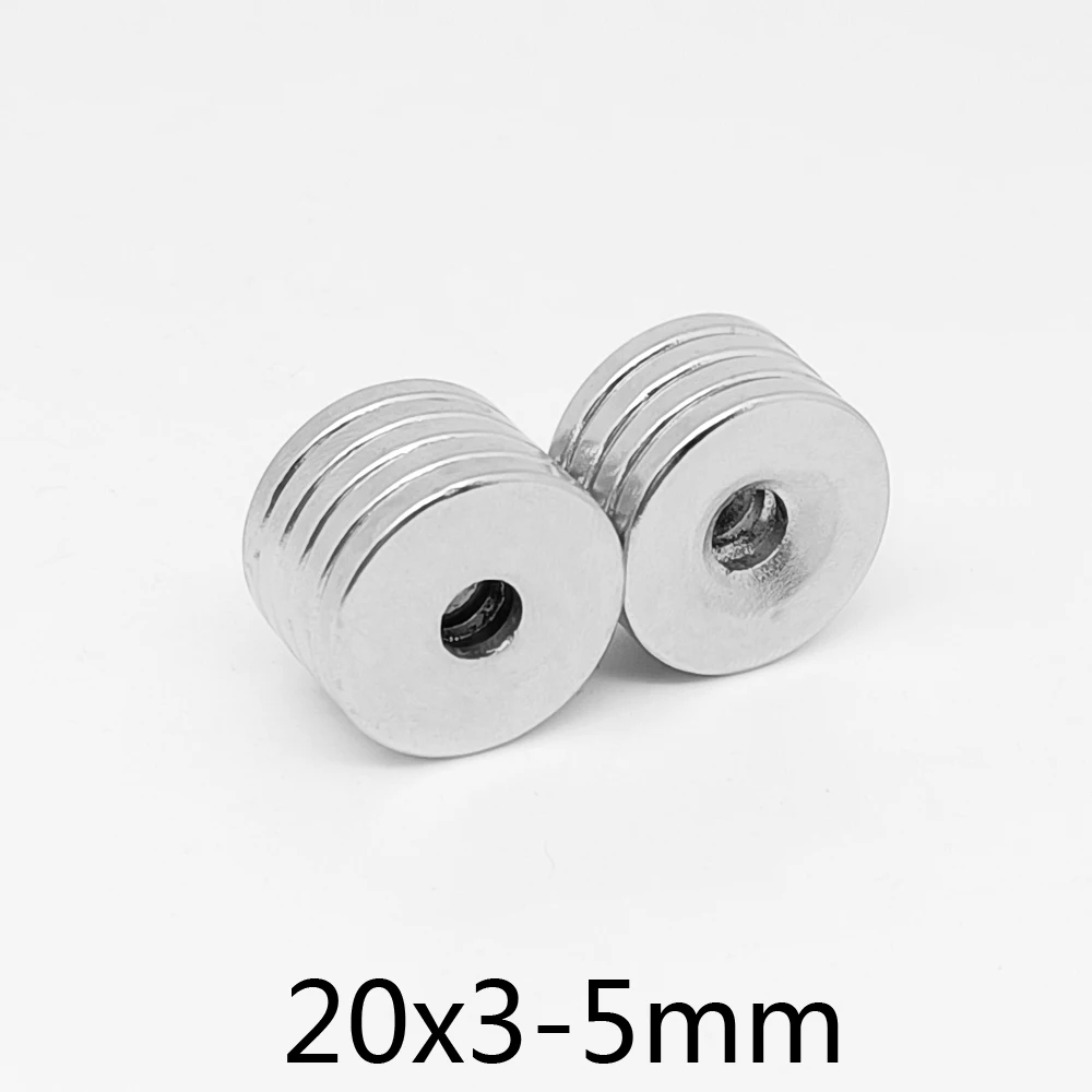 2/5/10/15/20/50PCS 20×3-5 Countersunk Round Search Magnet 20*3 With Hole 5mm Disc Permanent Neodymium Magnet 20×3-5mm  20*3-5