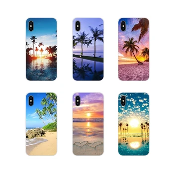 

For Samsung A10 A30 A40 A50 A60 A70 Galaxy S2 Note 2 3 Oneplus 3T 5T 6T Soft Case Cover summer Beach Scene at Sunset on sea Palm
