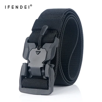 

IFENDEI 2019 New Nylon Magnetic Buckle Casual Joker Stretch Weave Belt Neutral Belt Men's Tactical Belt Top Quality
