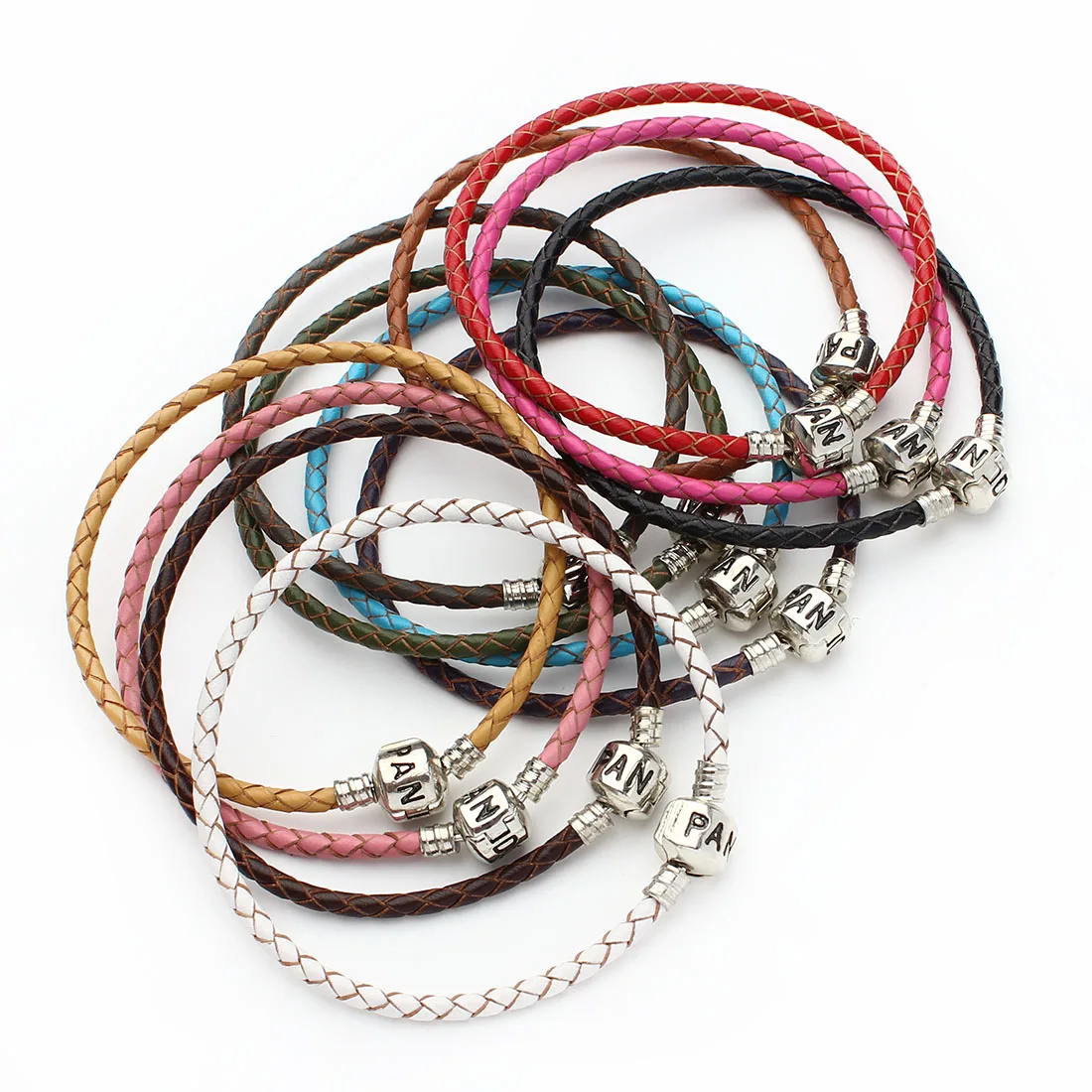 CKysee 19cm Fashion Leather Rope Charm Laser Lettering Bracelet For Women DIY Jewelry Making
