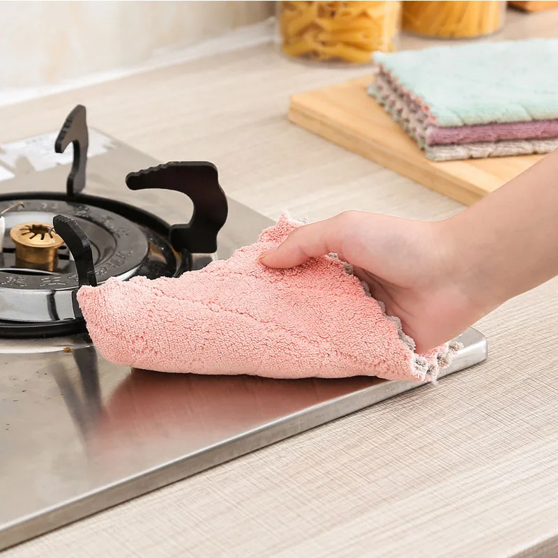10PCS Microfiber Kitchen Dish Cloth Super Absorbent High-Efficiency Tableware Towel Kitchen Tools Household Cleaning Cloths