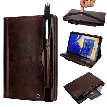 

PU Leather Smart Case For Samsung Galaxy Tab S4 10.5 2018 SM-T830 T835 T837 With Pencil Holder Tablet Shockproof Cover+Pen