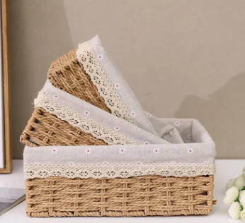 

Wicker basket home fabric box, creative no-cover basket bedroom dirty clothes wicker basket