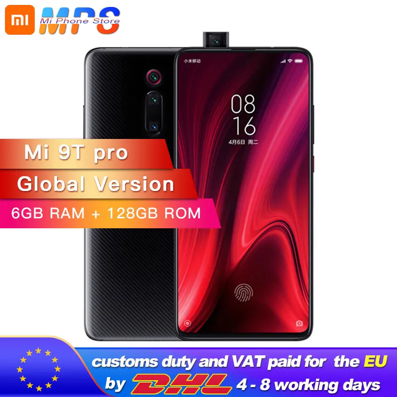 Глобальная версия Xiaomi mi 9Т Pro 128 ГБ 6 ГБ Snapdragon 855 mi 9 T Pro мобильный телефон 4000 мАч 48мп задняя камера AMOLED 6,3" телефон