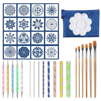 

37PCS Mandala Dotting Tools Set Pen Dotting Tools Brushes for Rocks Painting, Nail Dotting, Drawing and Drafting