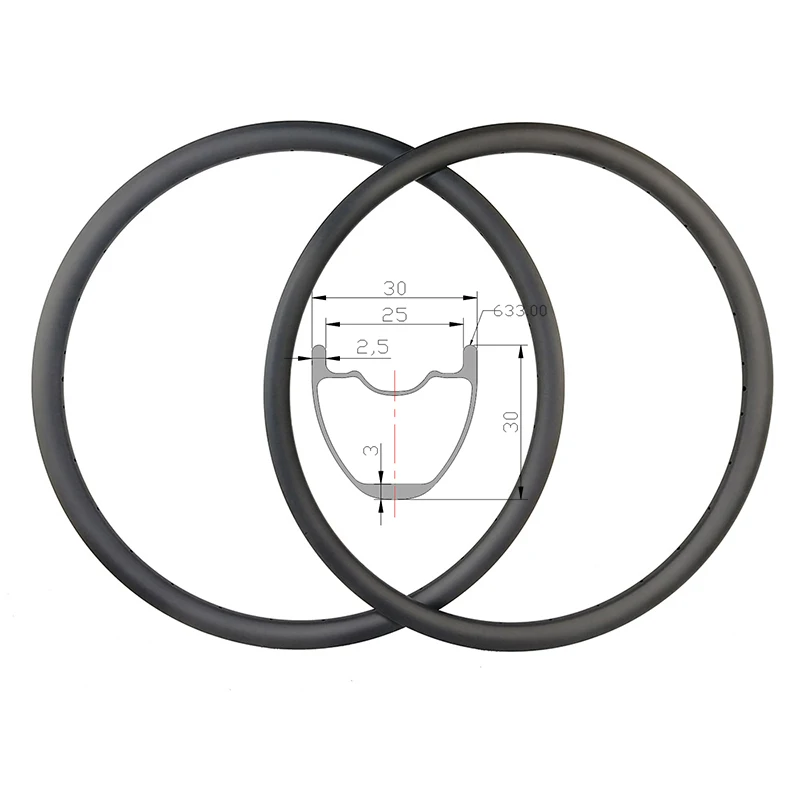 29&quot Clincher Tubeless Rims 30mm Deep 29er Mountain Bike Carbon Fibre Bicycle Wheels Rim Width 24H 28H 32H Gravel Mtb Wheel | Спорт и