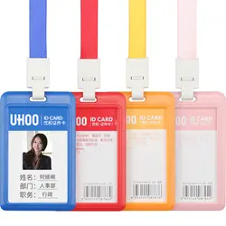 Uhoo 6032 двухсторонний прозрачный держатель сертификата, разрешение на работу, значок для сотрудников, табличка, бирка, держатель для карт с