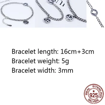 

925 sterling silver bracelet personality fashion classic style new smiley letters net red temperament to send girlfriend gifts