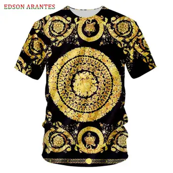 

Plus Size S-7XL Palace Baroque Crown Floral T shirt Men Women Retro 3d Royal Flower Print Casual T-shirts Unisex Summer Tops Tee