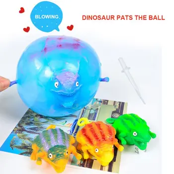 

2019 Cute Kids Toy Children Funny Blowing Animals Toys Dinosaur Anxiety Stress Relief Inflatable Balloon Squeeze Ball Random